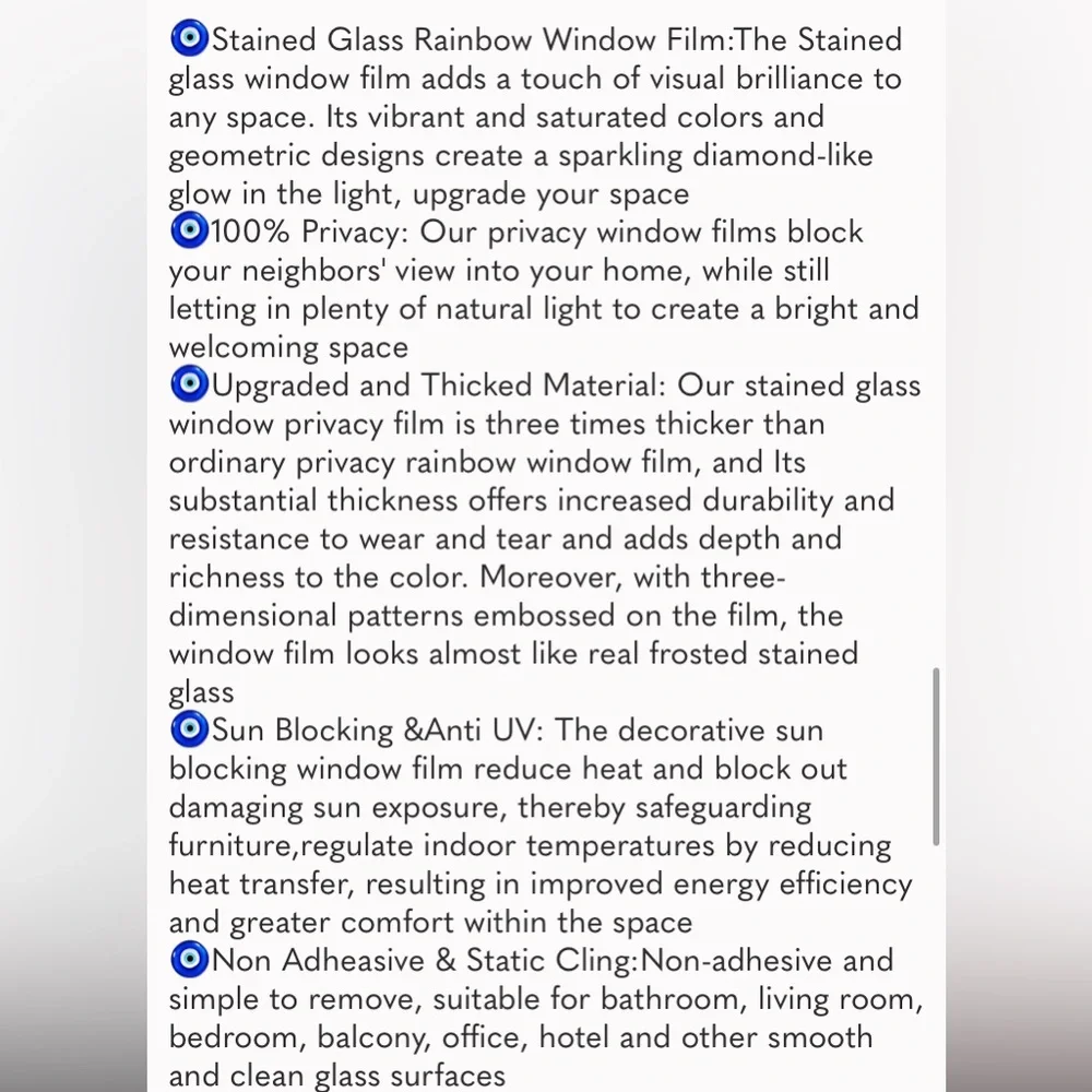 Window Privacy Film Stained Glass Peel and Stick, Rainbow, 16.9 x 39.4 inch